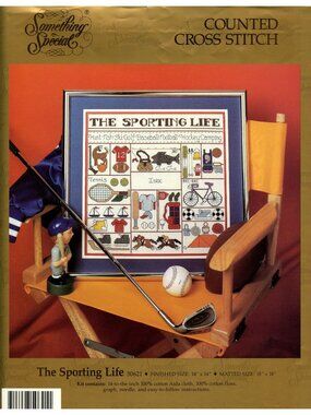 The Sporting Life Counted Cross Stitch Kit 14"x14" Finished Size 18"x18" Matted